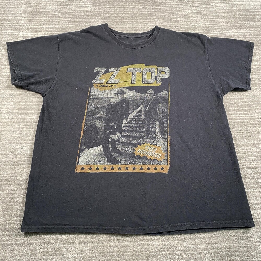 ZZ Top Shirt Mens XL Black Tres Hombres Graphic Rock Band Music Tee 2020
